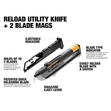Reload Utility Knife + 2 Blade Mags